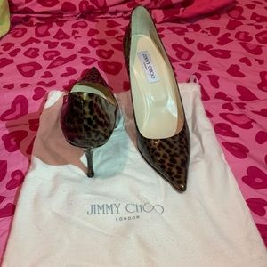 Jimmy Choo Pointed Toe Animal Print Pumps